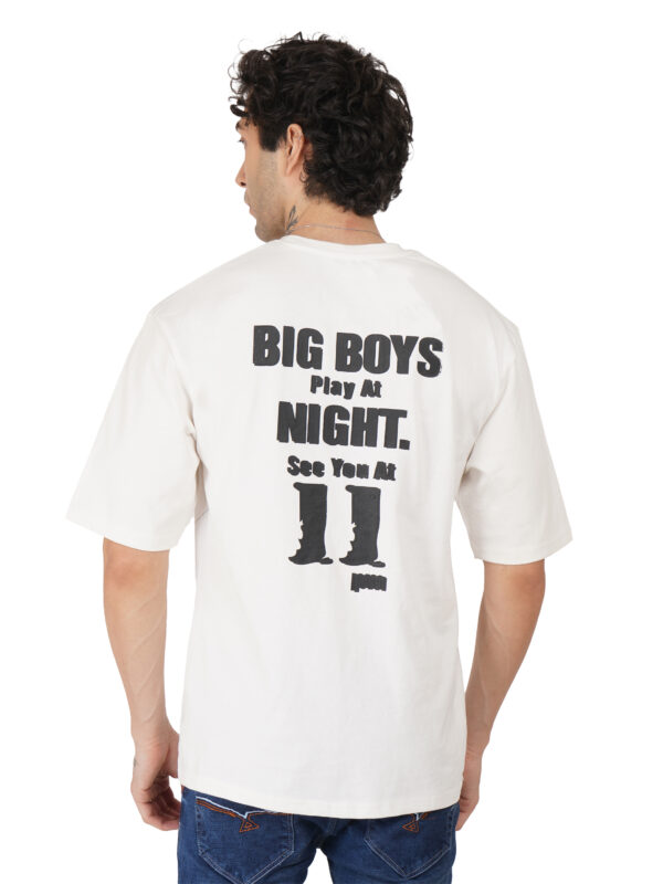 Round Neck Drop Shoulder White t-Shirt - Image 5