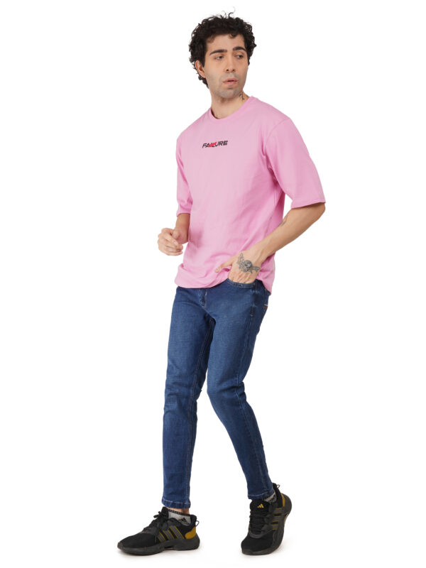 Round Neck Drop Shoulder Elegant Pink t-Shirt - Image 2