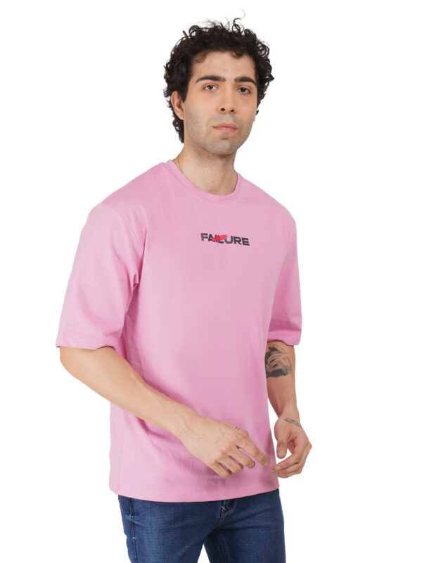 Round Neck Drop Shoulder Elegant Pink t-Shirt - Image 5