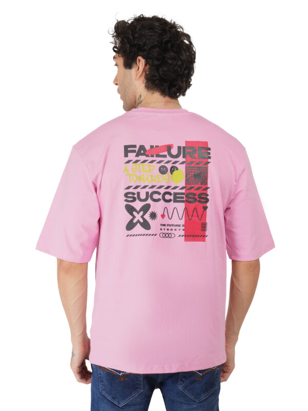 Round Neck Drop Shoulder Elegant Pink t-Shirt - Image 6