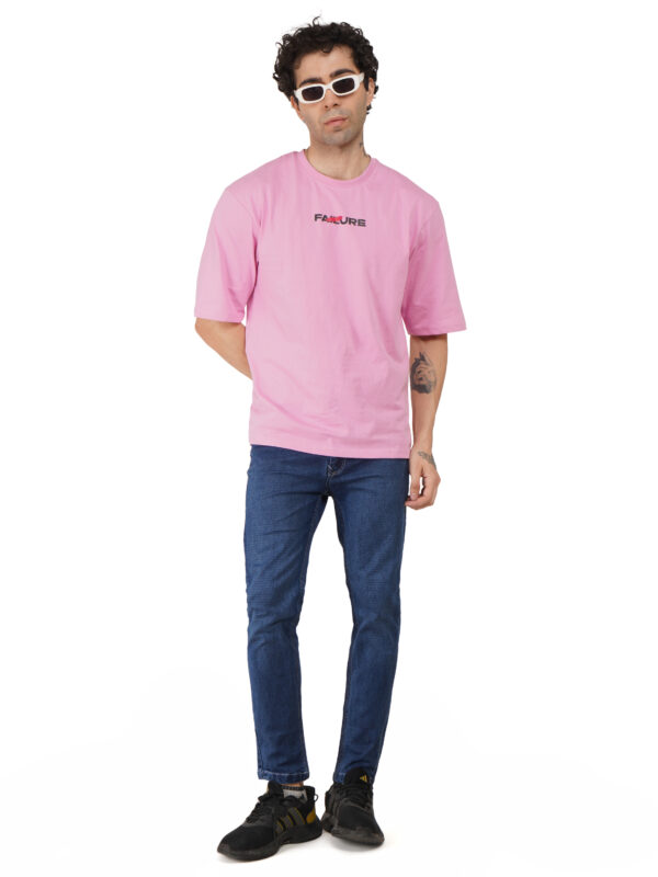 Round Neck Drop Shoulder Elegant Pink t-Shirt - Image 7