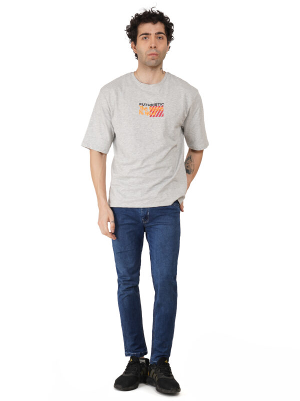 Round Neck Drop Shoulder Matty Grey t-Shirt - Image 2