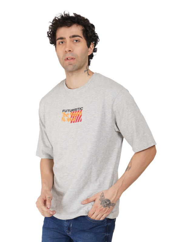 Round Neck Drop Shoulder Matty Grey t-Shirt