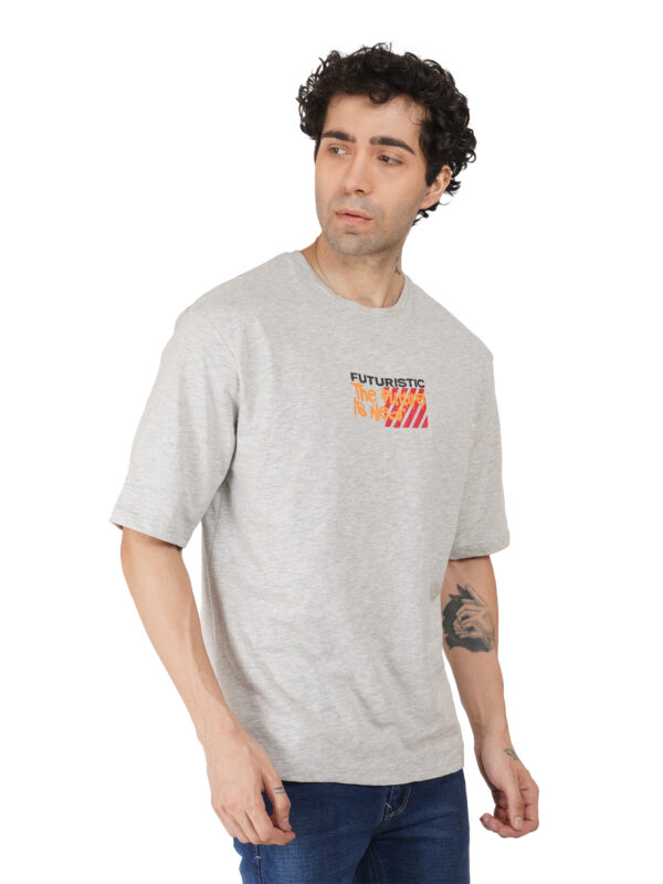 Round Neck Drop Shoulder Matty Grey t-Shirt - Image 5