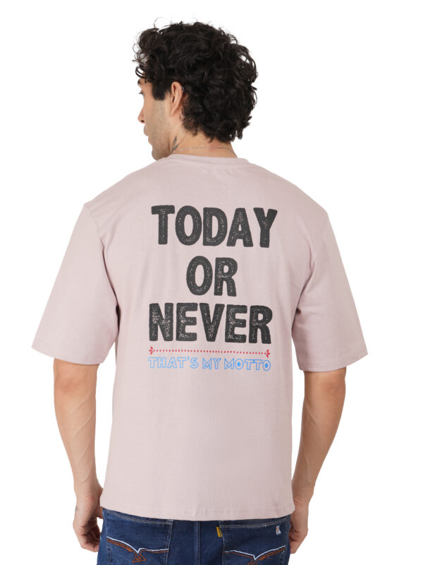Round Neck Drop Shoulder Sea Pink t-Shirt (today or never) - Image 7