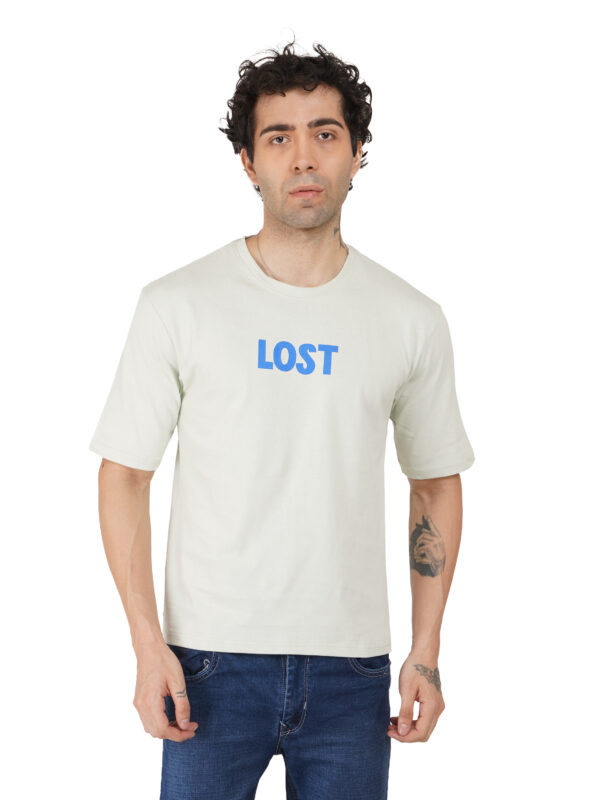 Round Neck Drop Shoulder Sea Green t-Shirt