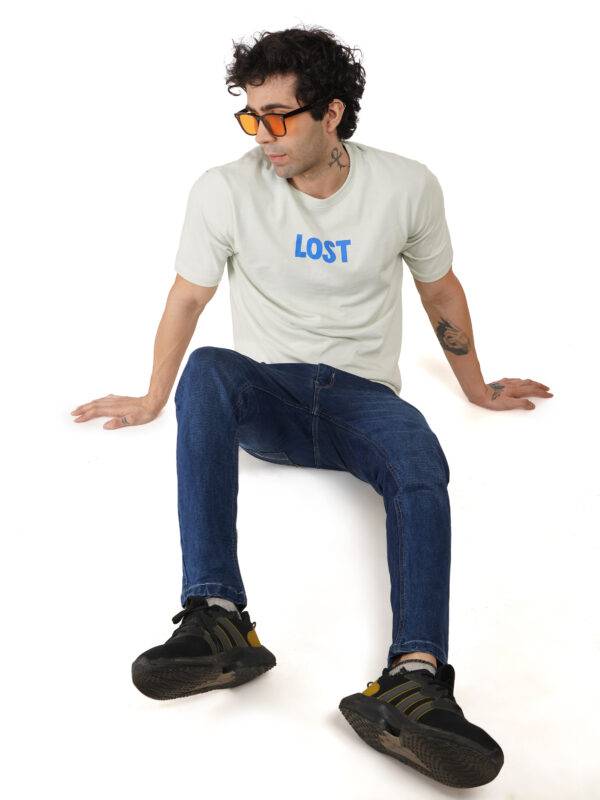Round Neck Drop Shoulder Sea Green t-Shirt - Image 7