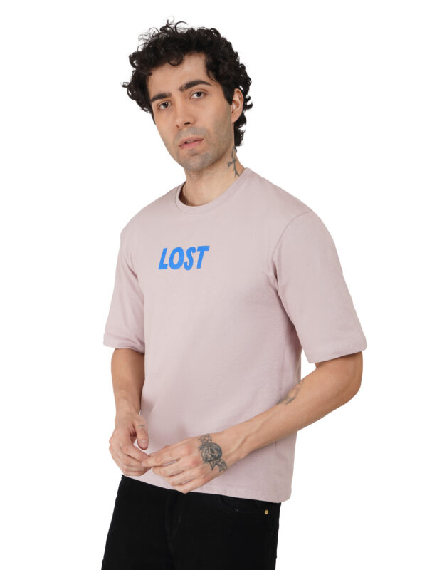 Round Neck Drop Shoulder Sea Pink t-Shirt (lost) - Image 3