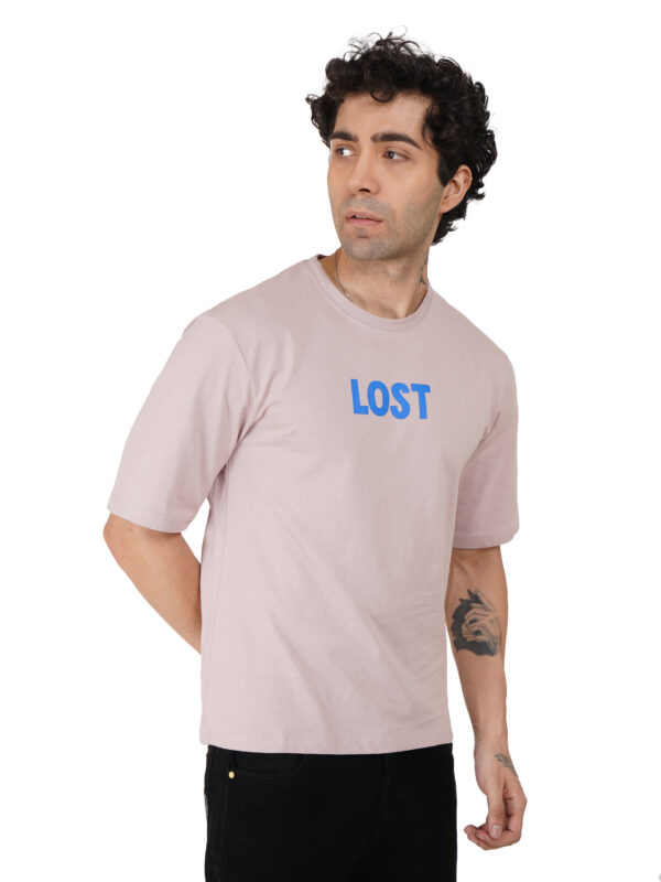 Round Neck Drop Shoulder Sea Pink t-Shirt (lost) - Image 4