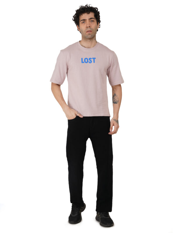 Round Neck Drop Shoulder Sea Pink t-Shirt (lost) - Image 7