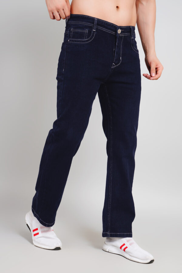 Straight Fit Navy Blue Jeans - Image 3