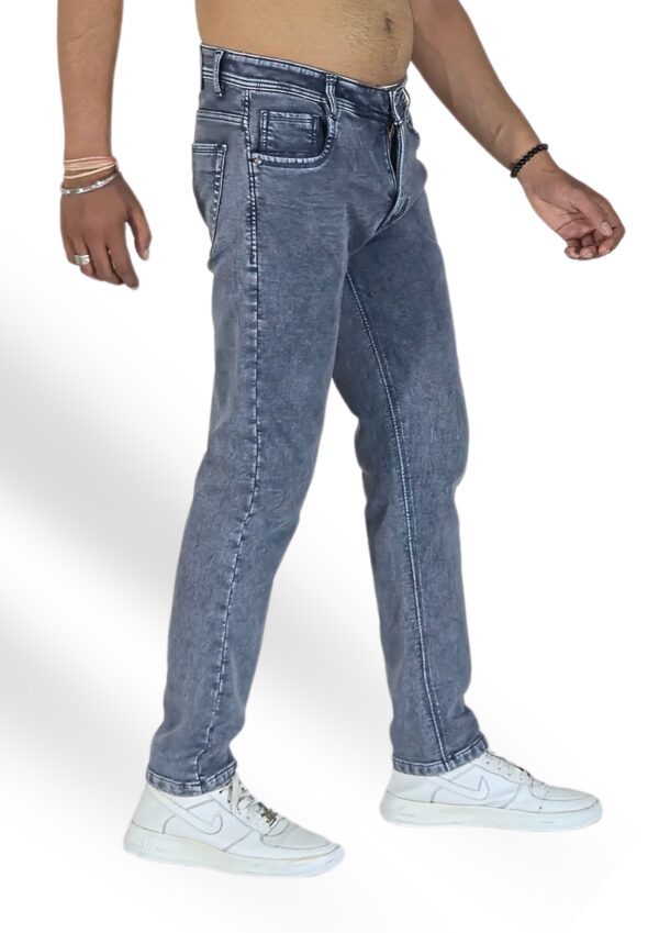 Regular Fit Stonewashed Dark Grey Jeans - Image 3