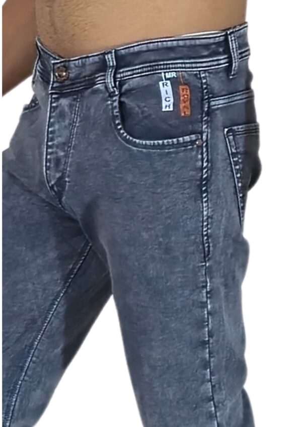 Regular Fit Stonewashed Dark Grey Jeans - Image 4